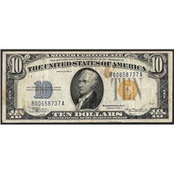 1934A $10 Silver Certificate WWI Emergency North Africa Note