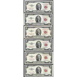 Lot of (5) 1953A $2 Legal Tender Notes
