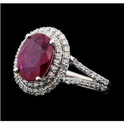 2.52 ctw Ruby And Diamond Ring - 14KT White Gold