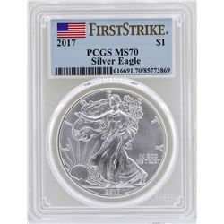 2017 $1 American Silver Eagle Coin PCGS MS70 First Strike