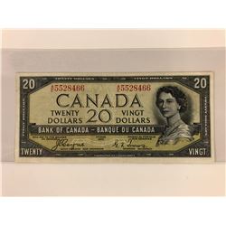 1954 $20 CANADIAN BANKNOTE (DEVIL'S FACE)
