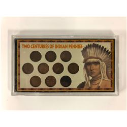 TWO CENTURIES OF INDIAN PENNIES  (USA COINS) W/ COA