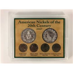 AMERICAN NICKELS OF THE 20TH CENTURY (BUFFALO/ JEFFERSON/ WARTIME SILVER/ LIBERTY HEAD)