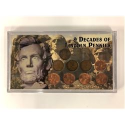 9 DECADES OF LINCOLN PENNIES