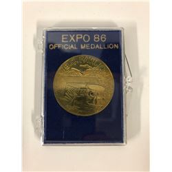 EXPO 86 OFFICIAL MEDALLION (B.C PAVILLION)