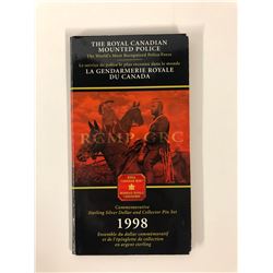 1998 RCMP COMMEMORATIVE STERLING SILVER DOLLAR & COLLECTOR PIN SET (ROYAL CANADIAN MINT)