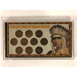 TWO CENTURIES OF INDIAN PENNIES  (UNITED STATES MINTED COIN SET)