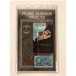 PEARL HARBOUR TRIBUTE COIN & STAMP SET
