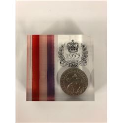 1977 THE QUEEN'S SILVER JUBILEE SILVER CROWN COIN