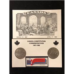 1867-1982 CANADA CONSTITUTION COMMEMORATIVES (COINS & STAMP)