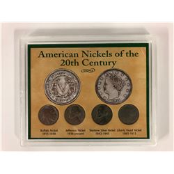 AMERICAN NICKELS OF THE 20TH CENTURY (BUFFALO/ JEFFERSON/ WARTIME SILVER/ LIBERTY HEAD)