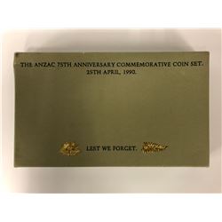 THE ANZAC 75TH ANNIVERSARY COMMEMORATIVE COIN SET (25TH APRIL, 1990) *LEST WE FORGET*