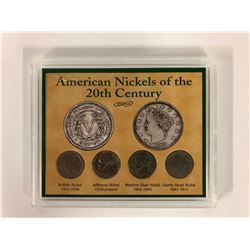 AMERICAN NICKELS OF THE 20TH CENTURY (BUFFALO/ JEFFERSON/ WARTIME SILVER/ LIBERTY HEAD)