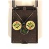Image 2 : ENAMELLED CUFF LINKS  AND NECKLACE SIXPENCE SET