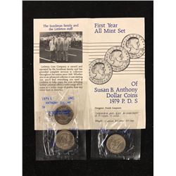 1979 SUSAN B. ANTHONY DOLLAR COINS P, D, S