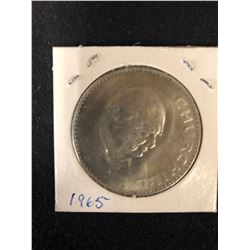 Great Britain (UK) 1965 Churchill One Crown Coin - Queen Elizabeth II