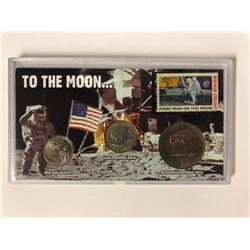 1938-1945 TO THE MOON COIN & STAMP SET (MINT MARK COLLECTION)