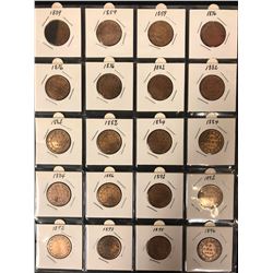 RARE LOT OF CANADIAN LARGE CENTS 1859-1896