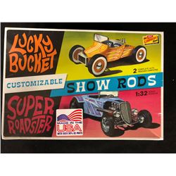 THE NEW LINDBERG LINE LUCKY BUCKET & SUPER ROADSTER UNASSEMBLED MODEL KITS