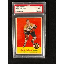 1957 TOPPS #8 JACK CAFFERY (NM 7) PSA GRADED