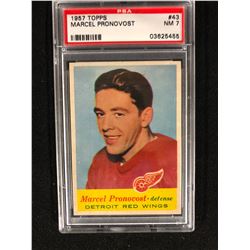 1957 TOPPS #43 MARCEL PRONOVOST (NM 7) PSA GRADED