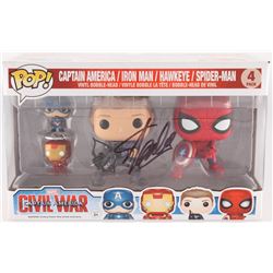 Stan Lee Signed Captain America: Civil War Marvel Funko Pop Vinyl Bobble-Head Figures (Lee Hologram)