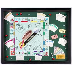 MONOPOLY GOLF EDITION 23.5  X 26.5  CUSTOM FRAMED BOARD GAME DISPLAY SIGNED BY 12
