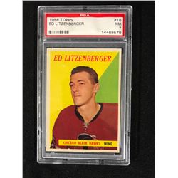 1958 TOPPS #16 ED LITZENBERGER (NM 7) PSA GRADED