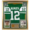 Image 1 : Joe Namath Signed Jets 35" x 43" Custom Framed Jersey (JSA COA)