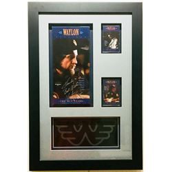 Waylon Jennings Signed 18x26 Custom Framed Cassette Box Display (JSA LOA)