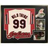 Image 1 : CHARLIE SHEEN SIGNED CLEVELAND INDIANS WILD THING JERSEY DISPLAY W/ COA