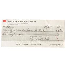 Maurice Richard Signed Personal Bank Check (Beckett COA)