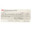 Image 1 : Maurice Richard Signed Personal Bank Check (Beckett COA)