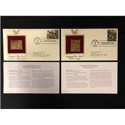 24KT GOLD REPLICA STAMP FIRST DAY COVERS WITH INSERTS LOT