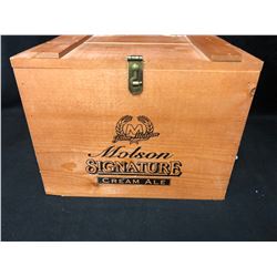 COLLECTIBLE MOLSON SIGNATURE CREAM ALE WOODEN BEER CASE