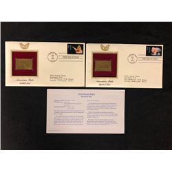 24KT GOLD REPLICA STAMP FIRST DAY COVERS WITH INSERTS LOT