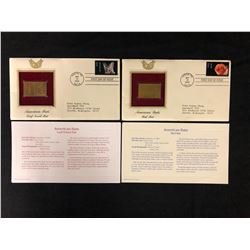 24KT GOLD REPLICA STAMP FIRST DAY COVERS WITH INSERTS LOT