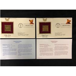 24KT GOLD REPLICA STAMP FIRST DAY COVERS WITH INSERTS LOT