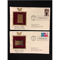 24KT GOLD REPLICA STAMP FIRST DAY COVERS WITH INSERTS LOT