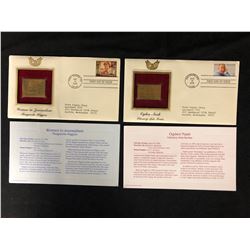 24KT GOLD REPLICA STAMP FIRST DAY COVERS WITH INSERTS LOT