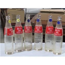 6 DIET RITE COLA POP BOTTLES