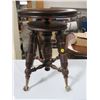 Image 2 : VINTAGE PIANO STOOL, SWIVEL SEAT, CLAW FEET