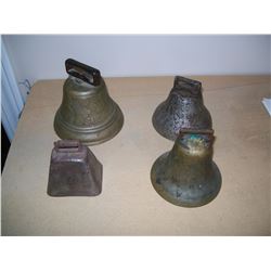 4 ANTIQUE SHEEP'S BELLS