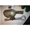 Image 2 : ANTIQUE HAND BLENDER, FLOUR SCOOP, COLLECTOR COOKIE JAR, THREE ANTIQUE JUICE BOTTLES AND POLAROID CA