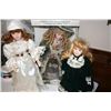 Image 1 : KEEPSAKE MEMORIES PORCELAIN DOLLS - ONE IN BOX AND TWO WITH STANDS