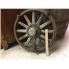 Image 2 : ESSEX MOTORS WOODEN CAR WHEEL W/DUST HUB CAP