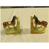 Image 1 : 2 PORCELAIN HORSE BOOKENDS, 1 W/BROKEN EAR
