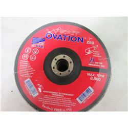 New pack of 5 Sait Ovation 7 inch Flap Disks / 80grit