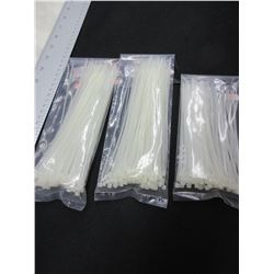 3 New packs of Cable/Zipties / 2 packs of 8" & 1 pack 6" / 100 per pack