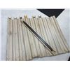 Image 2 : 8 Wooden Ice Fishing Jiggin Sticks with line and hooks & small Tackle box